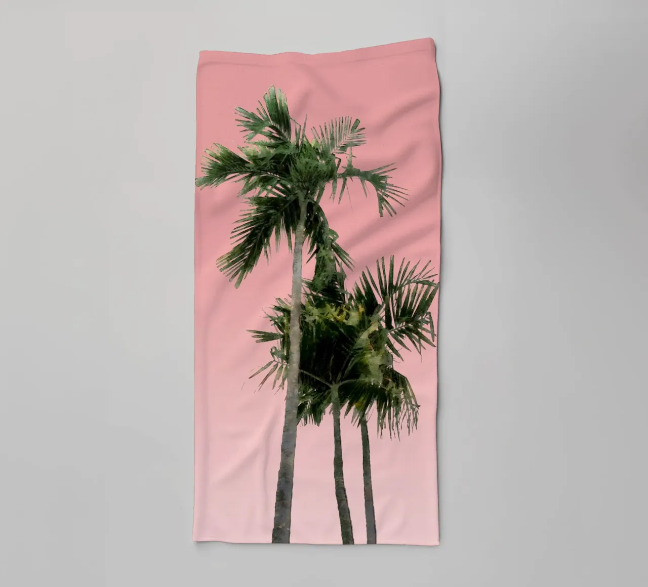 Palm Tree against Pink Sky towel by amini54