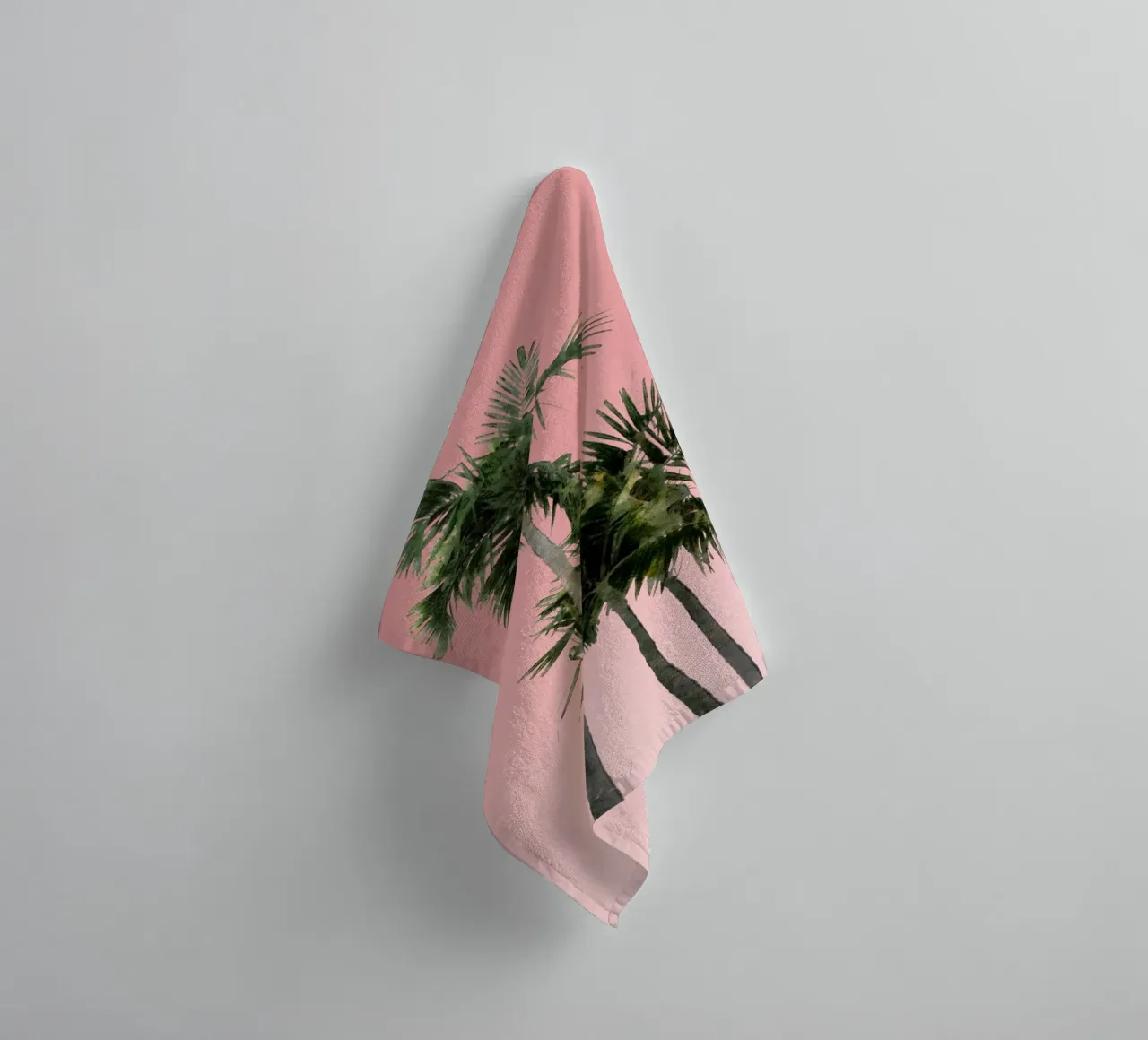 Palm Tree against Pink Sky towel by amini54