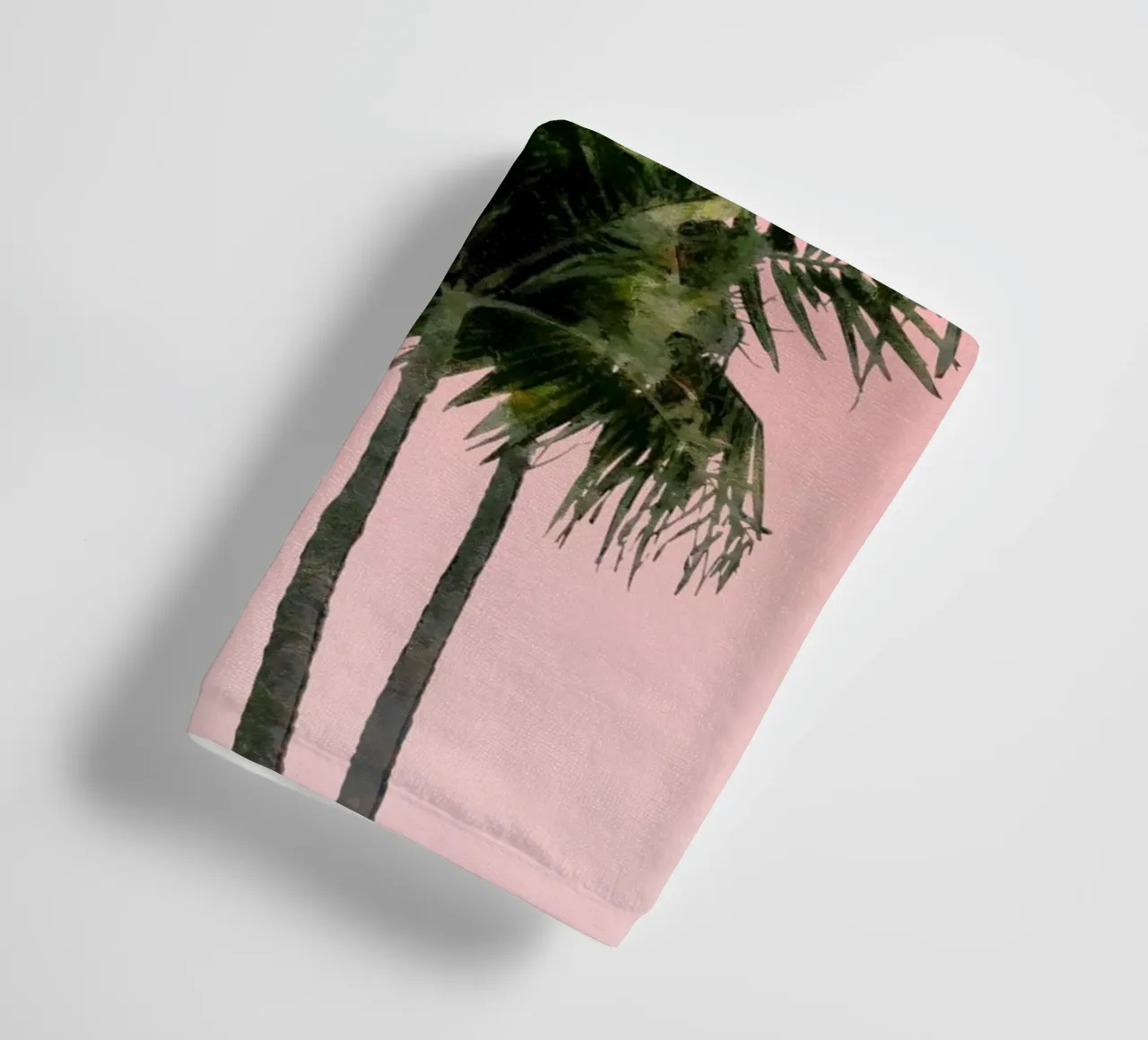 Palm Tree against Pink Sky towel by amini54