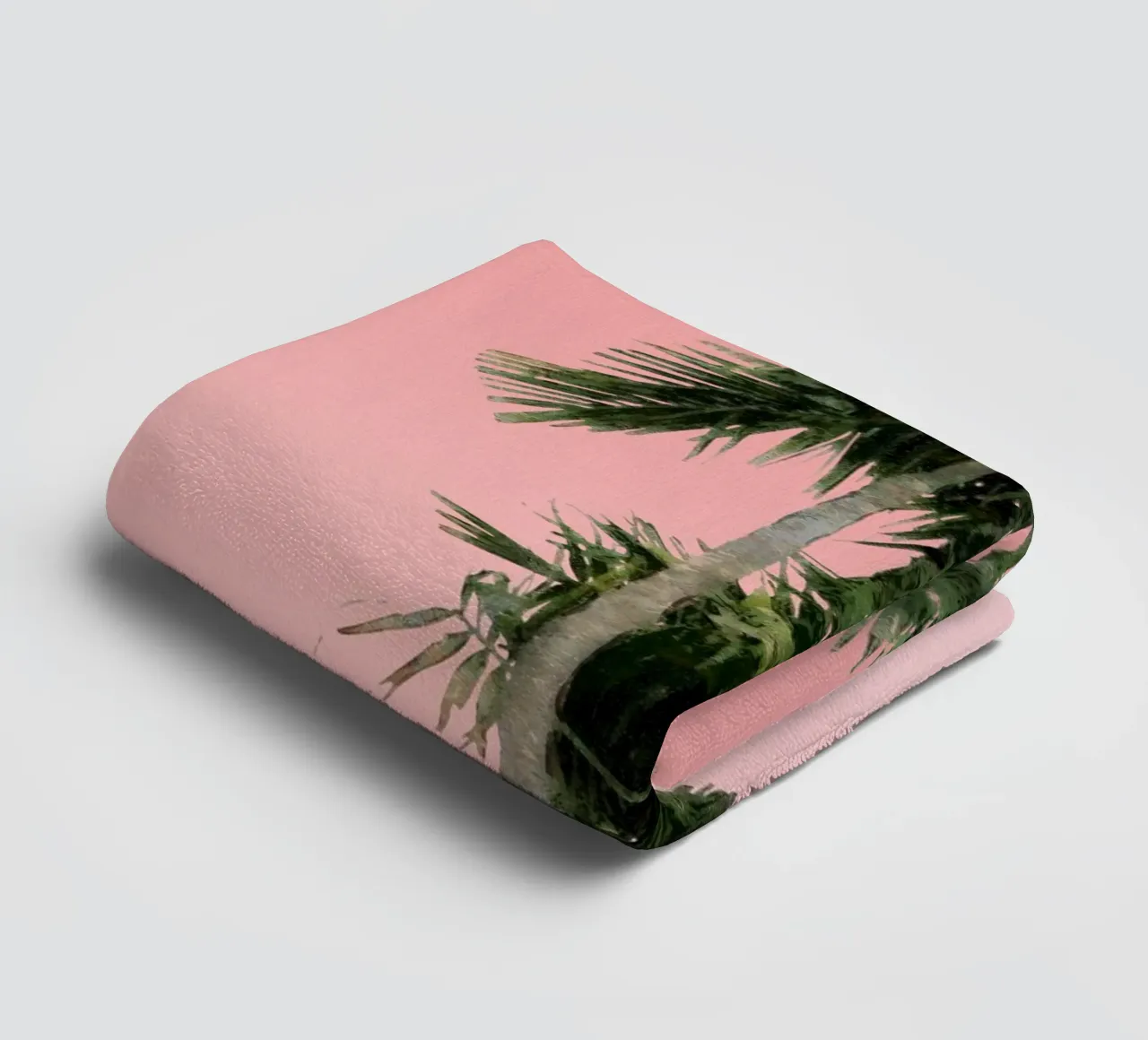 Palm Tree against Pink Sky towel by amini54