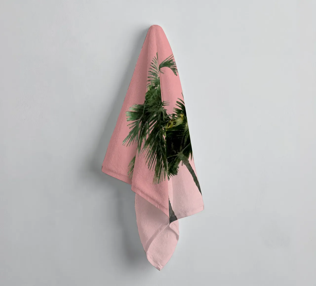 Palm Tree against Pink Sky towel by amini54