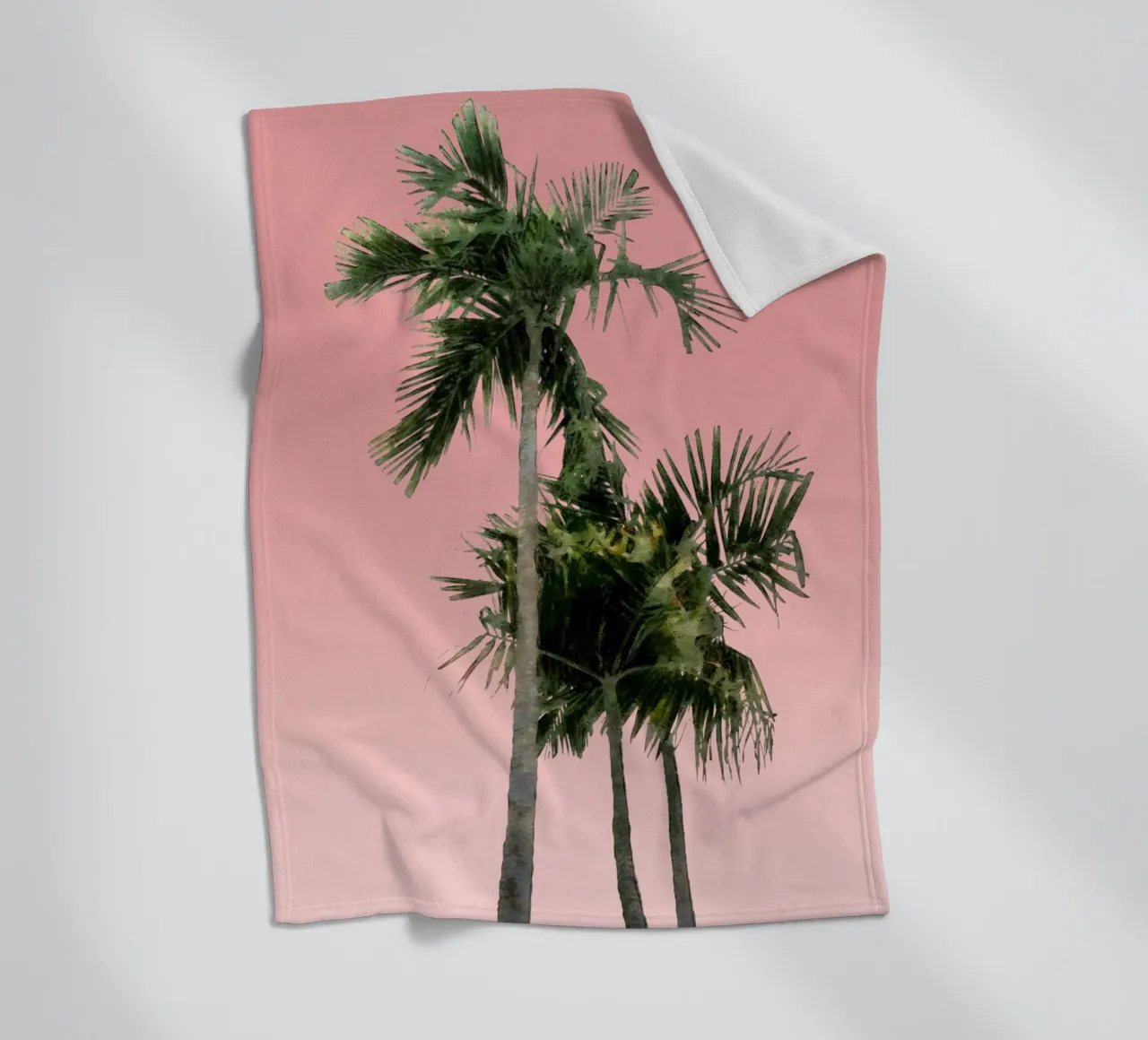 Una palma contro un cielo rosa coperta in pile da amini54