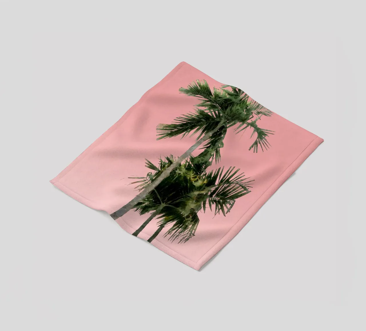 Una palma contro un cielo rosa coperta in pile da amini54