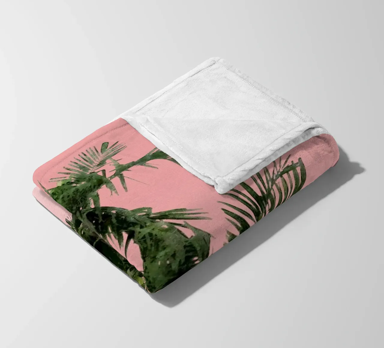 Una palma contro un cielo rosa coperta in pile da amini54