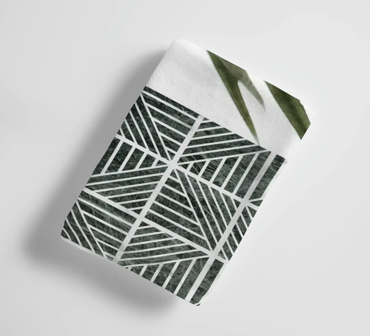 Palm Leaves on Checker Pattern towel by amini54