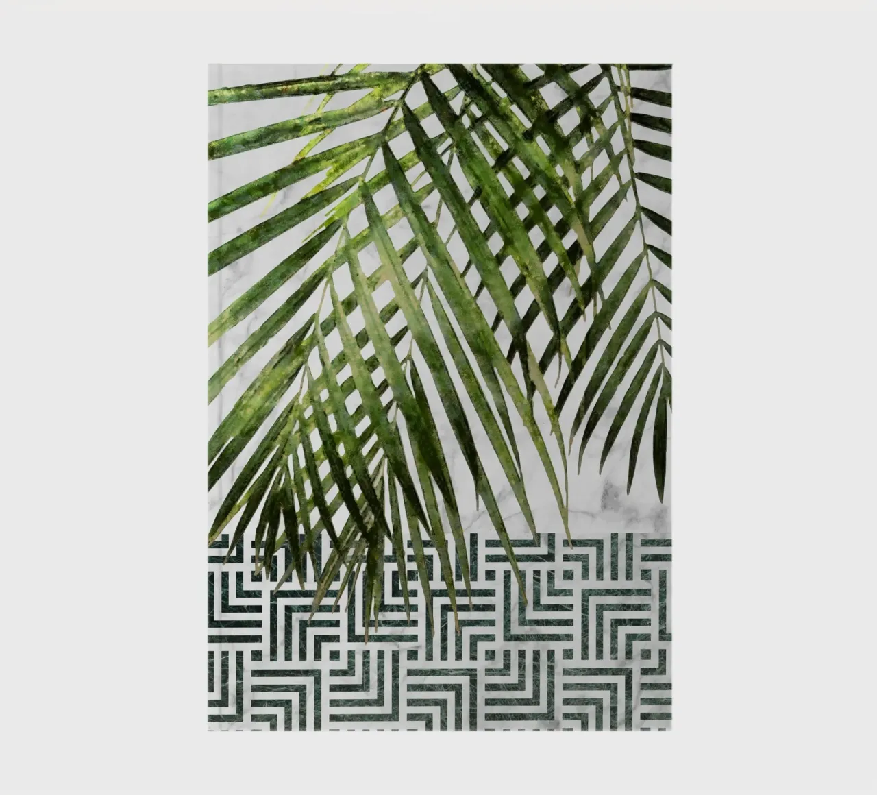 Palm Leaves on Checker Pattern II notebook by amini54