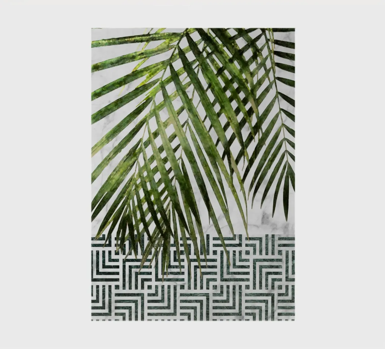 Palm Leaves on Checker Pattern II notebook by amini54