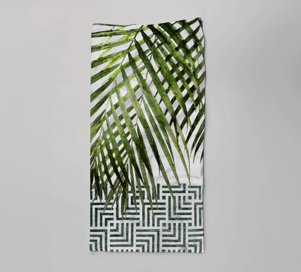 Palm Leaves on Checker Pattern II towel by amini54