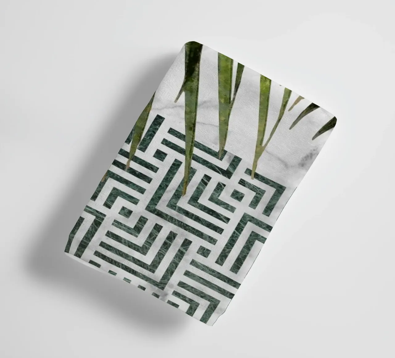 Palm Leaves on Checker Pattern II towel by amini54