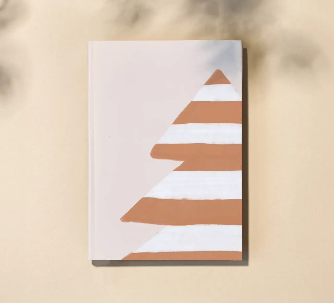 Blush Stripey Xmas Tree notebook by Orara Studio
