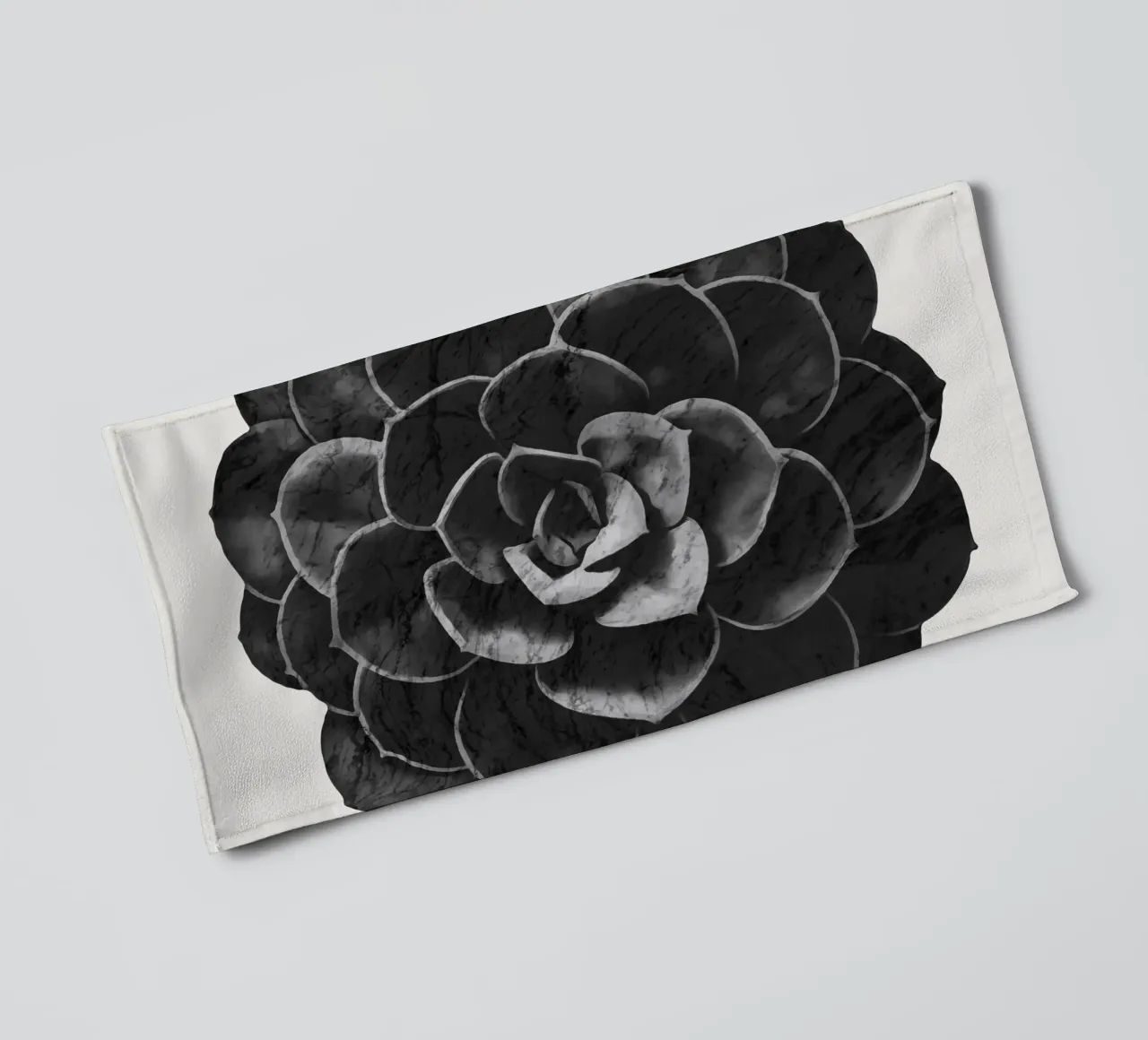 Pianta succulenta in marmo nero asciugamano da bagno da amini54