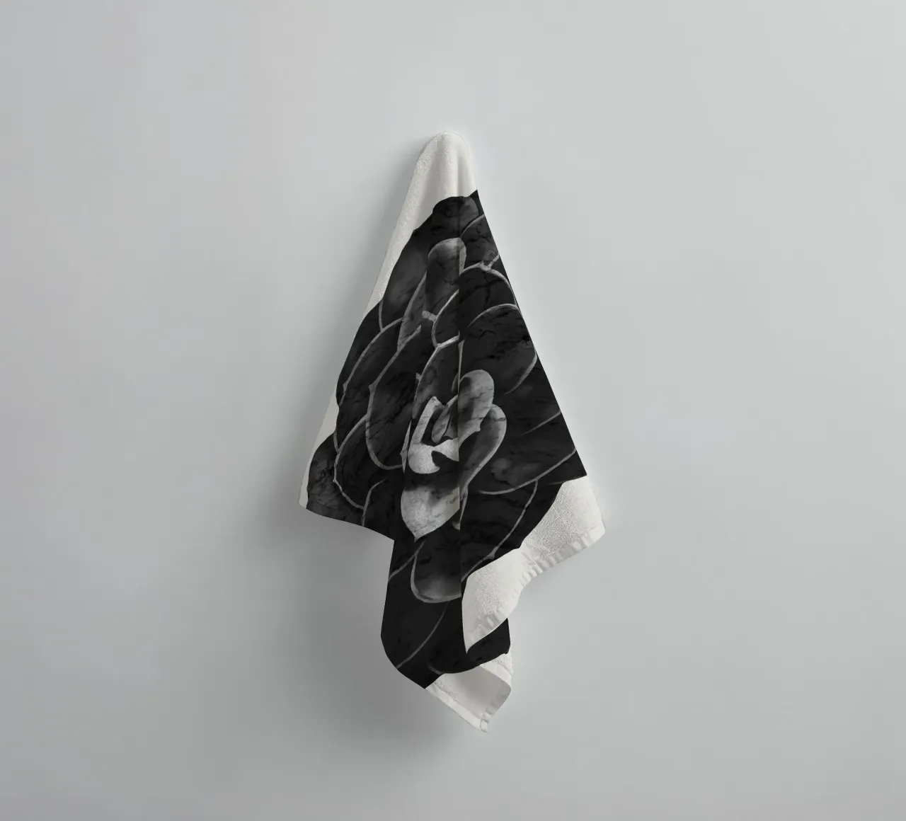 Pianta succulenta in marmo nero asciugamano da bagno da amini54