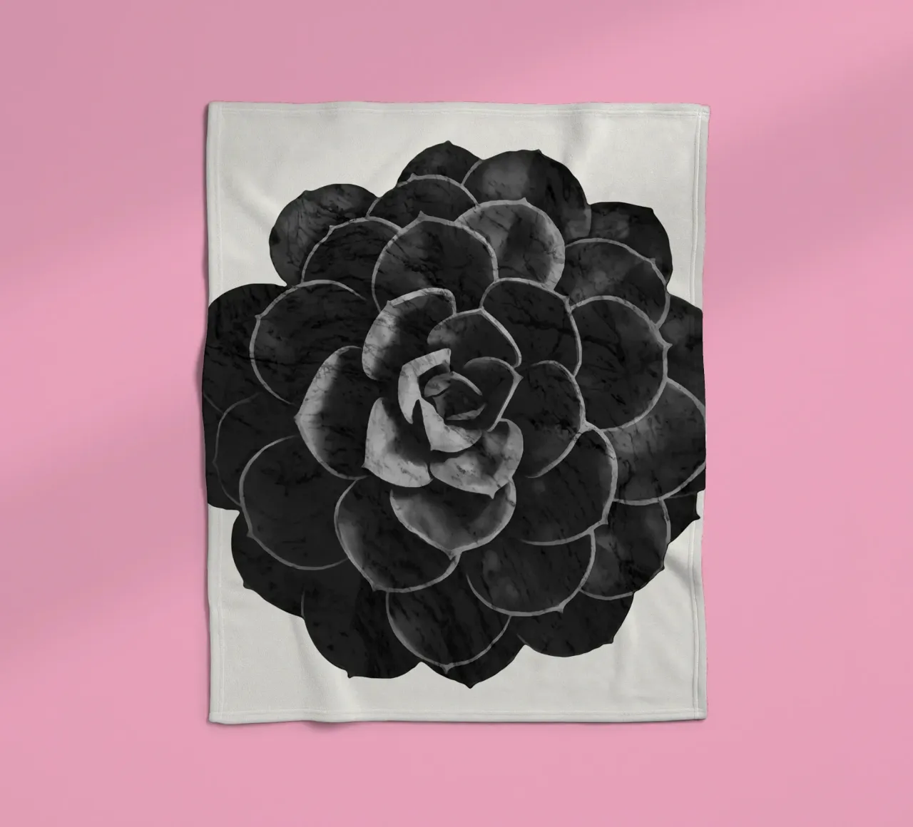 Pianta succulenta in marmo nero coperta in pile da amini54