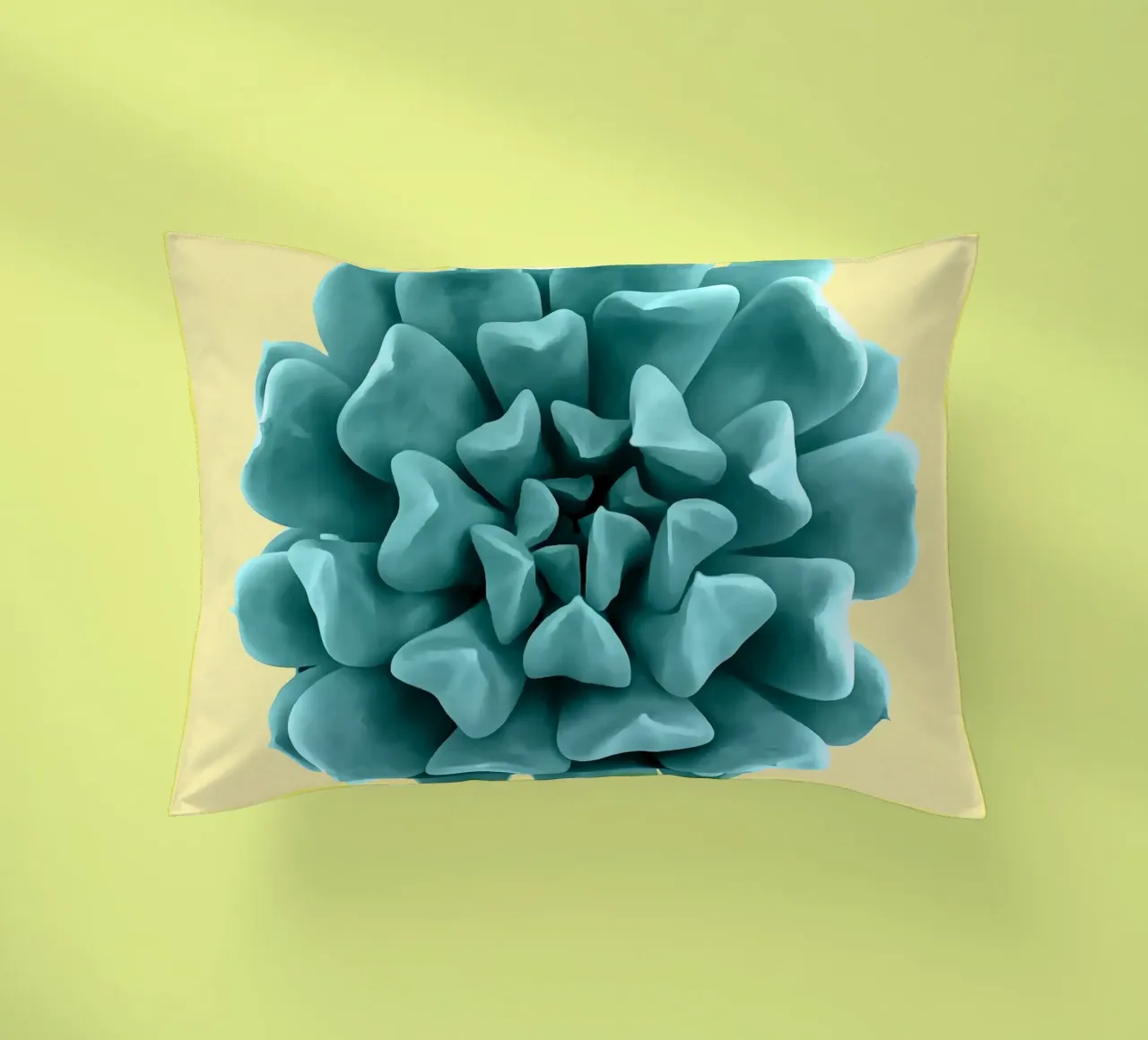 Succulente verde acqua su giallo cuscino da amini54