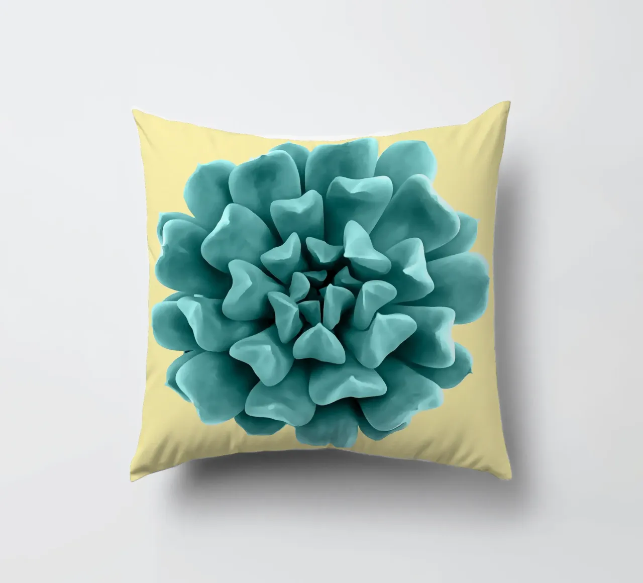 Succulente verde acqua su giallo cuscino da amini54