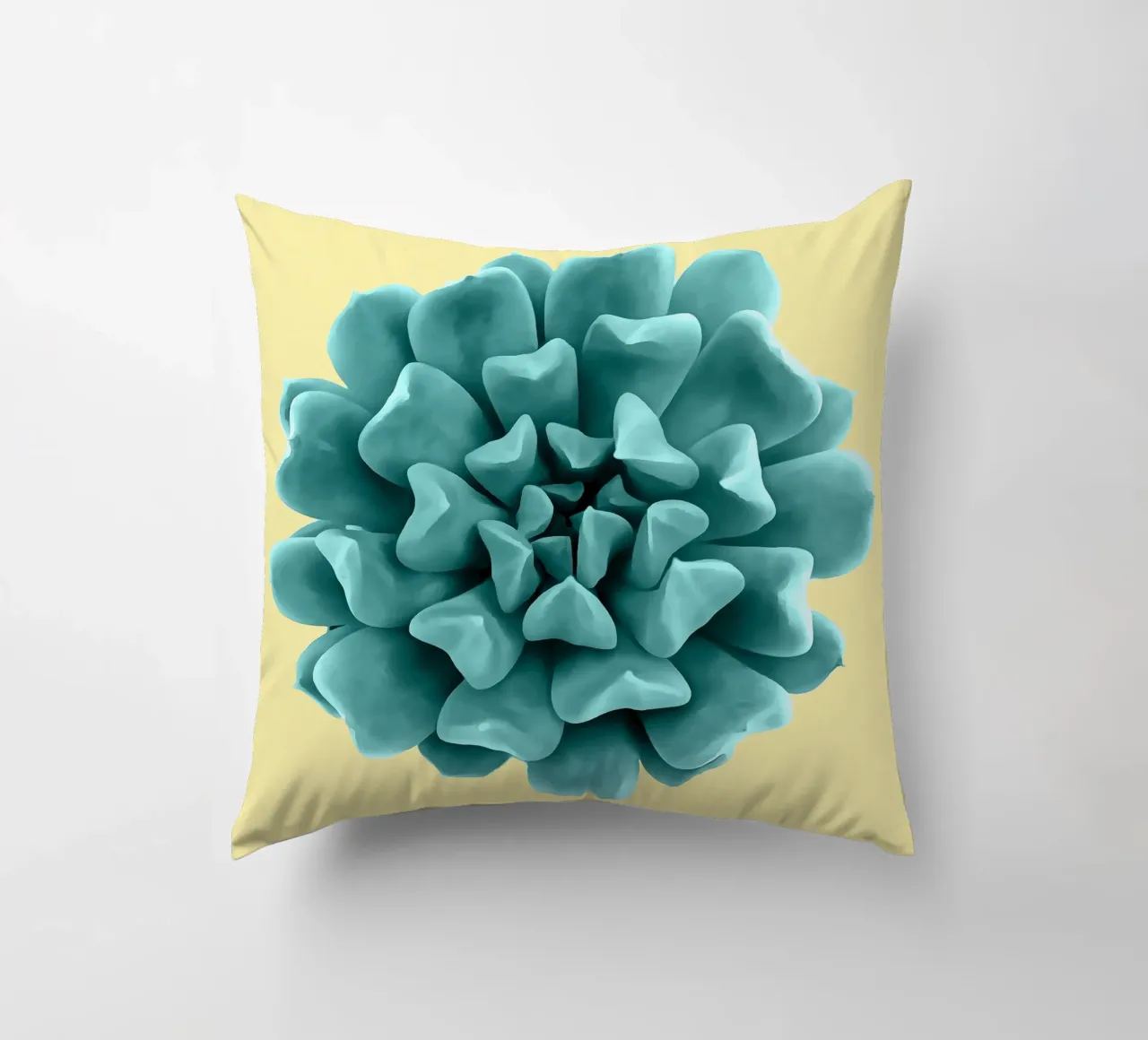 Succulente verde acqua su giallo cuscino da amini54