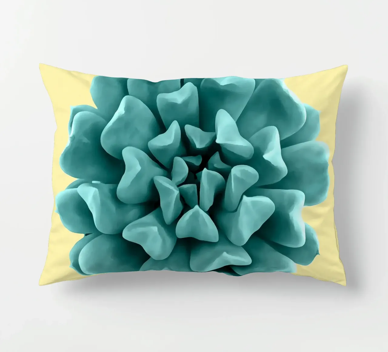 Succulente verde acqua su giallo cuscino da amini54