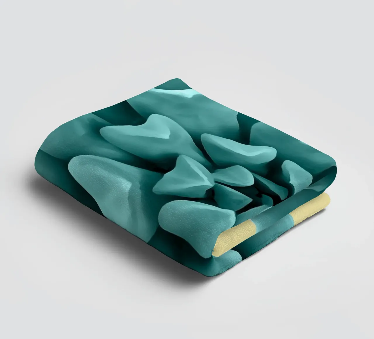 Succulente verde acqua su giallo asciugamano da bagno da amini54
