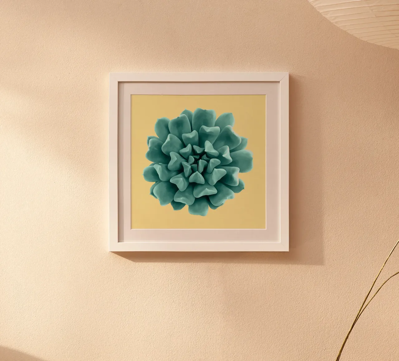 Succulente verde acqua su giallo carta hahnemühle da amini54