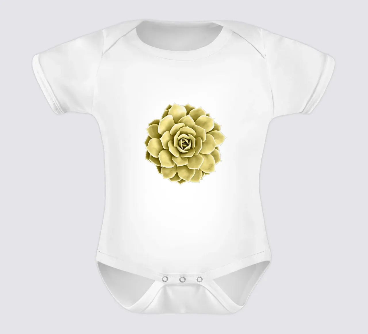 Succulente jaune sur fond bleu body bébé de amini54