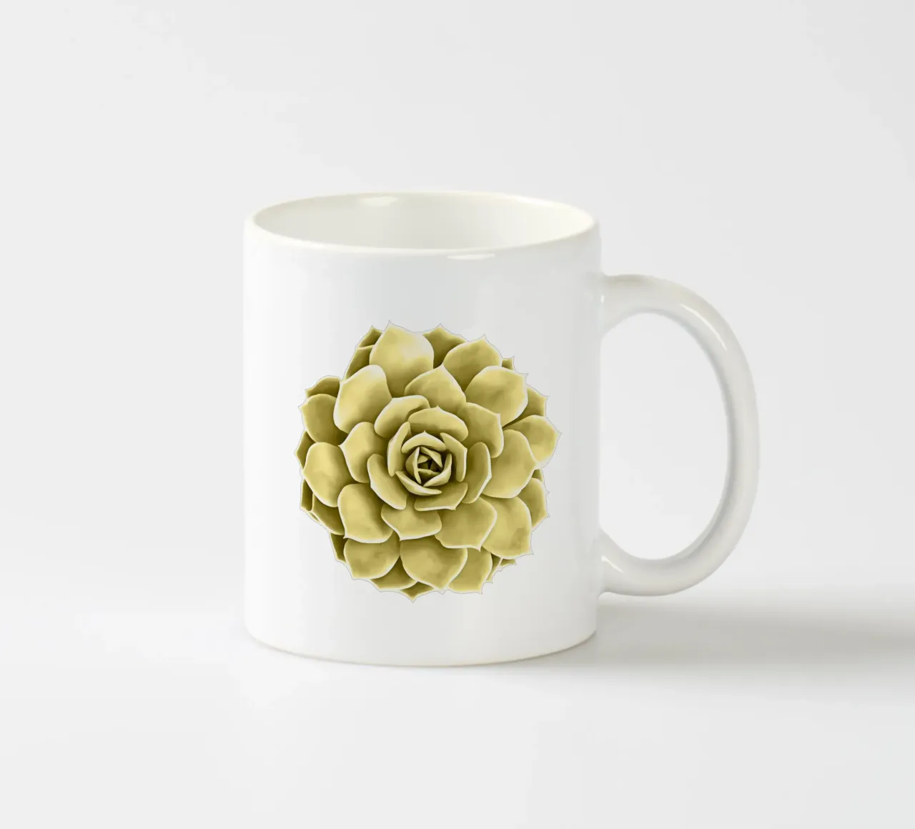 Succulente gialle su blu tazza in ceramica da amini54