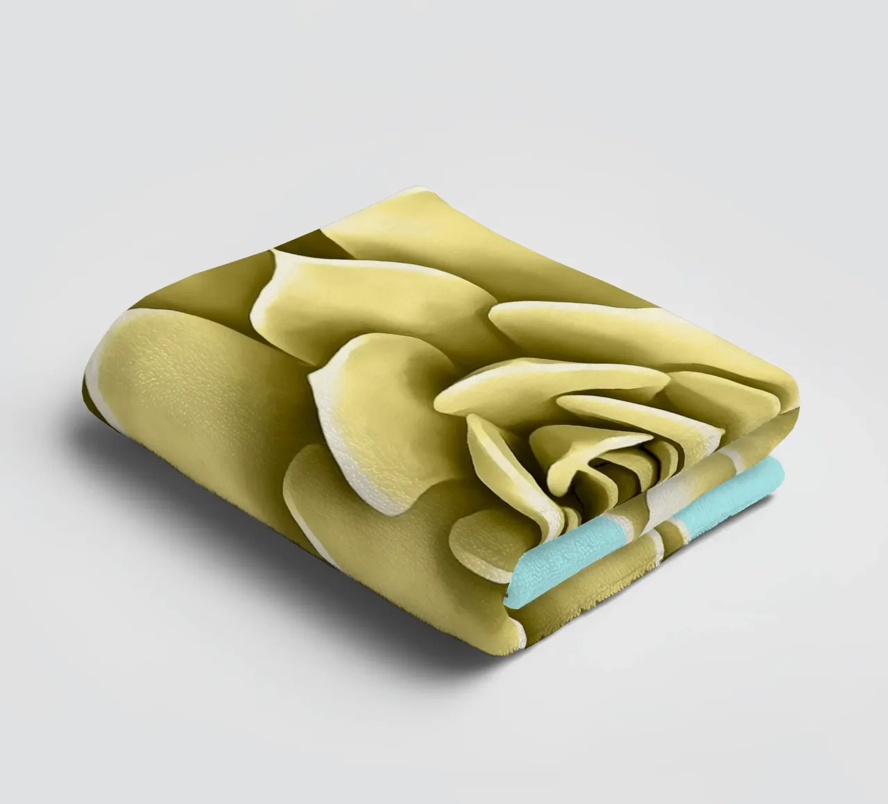 Succulente jaune sur fond bleu serviette de bain de amini54