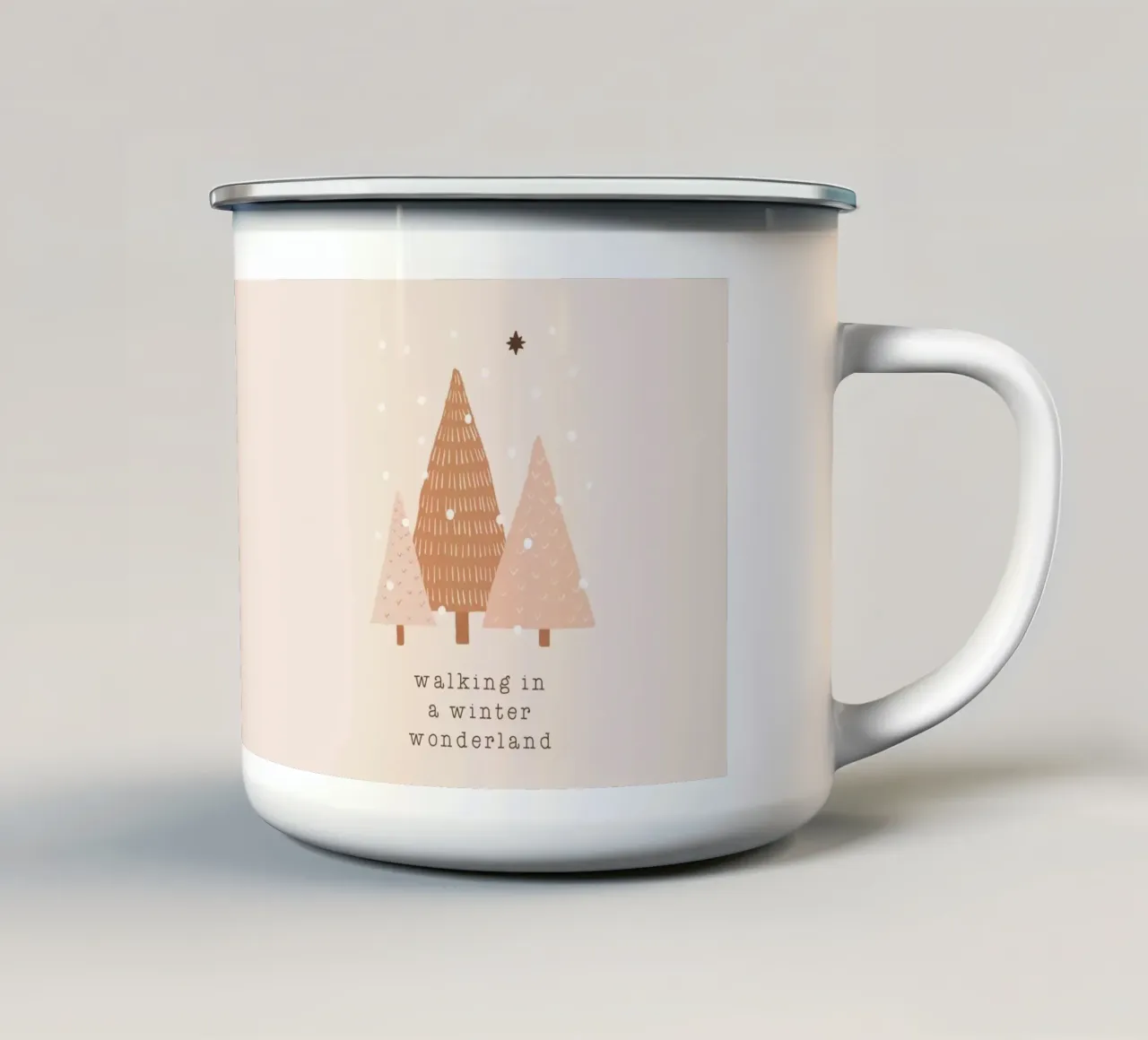 Blush Camminare in un paese delle meraviglie invernale tazza in smalto da Orara Studio