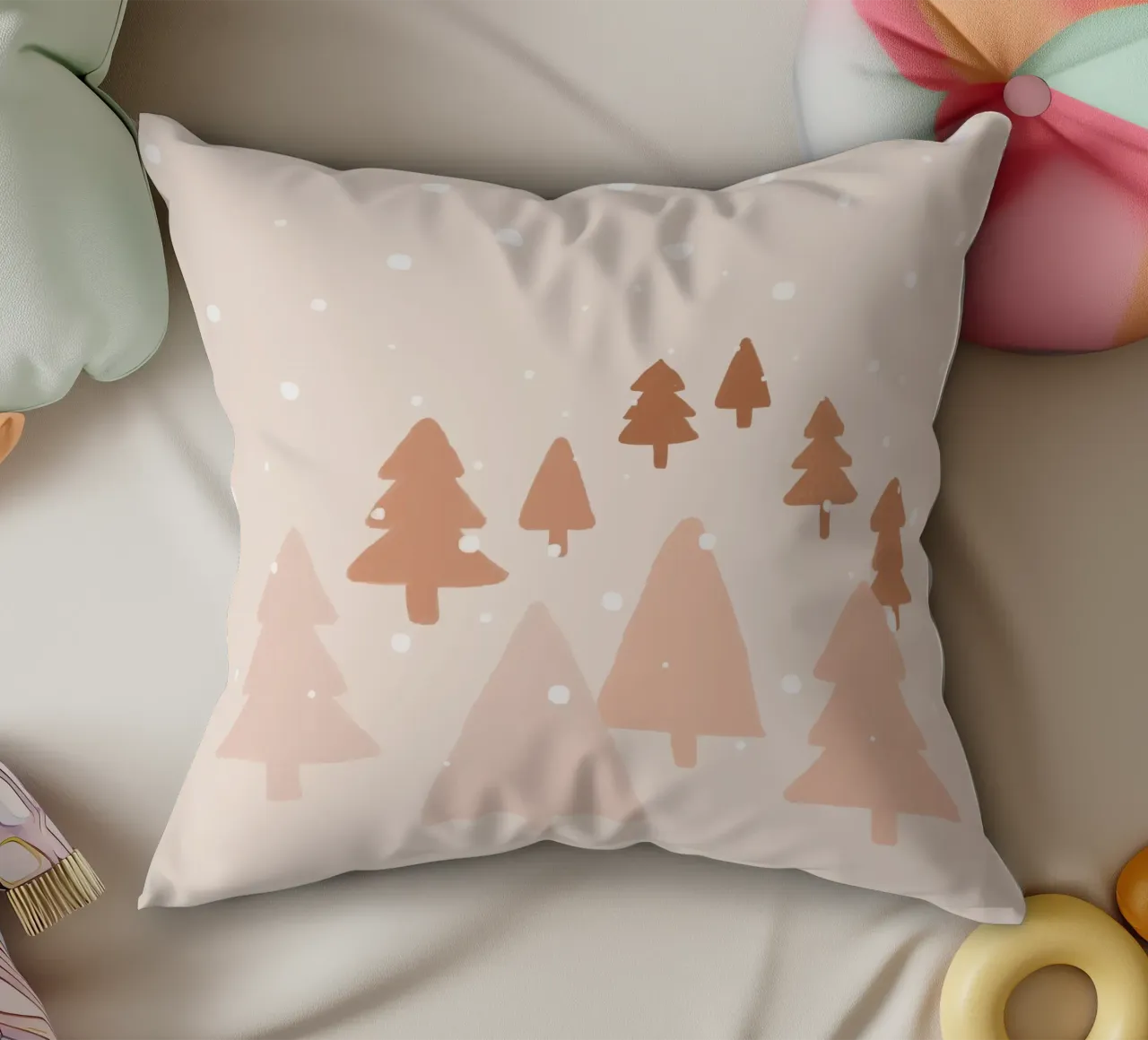 Foresta invernale Blush cuscino da Orara Studio
