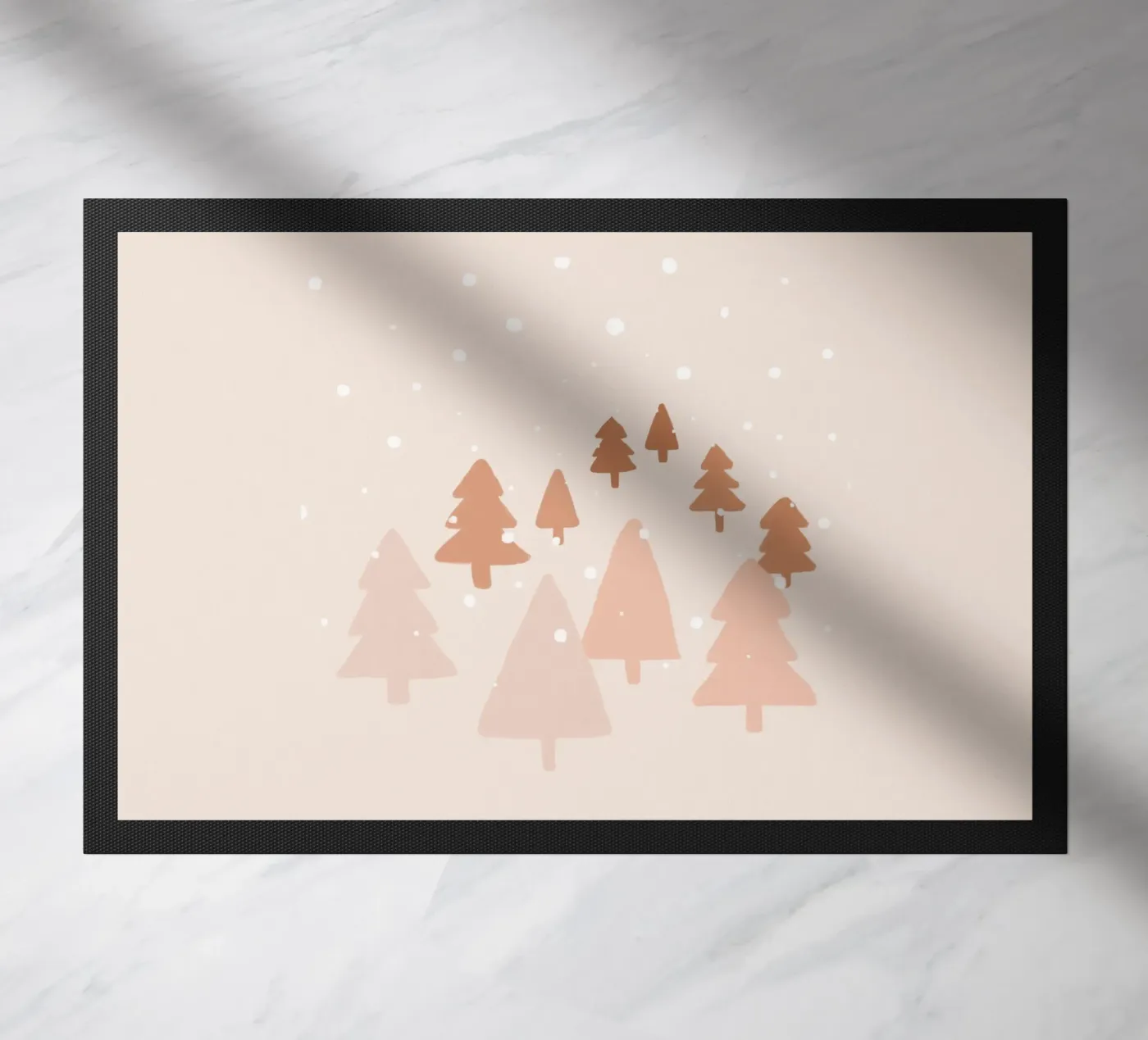 Blush Winter Forest doormat by Orara Studio