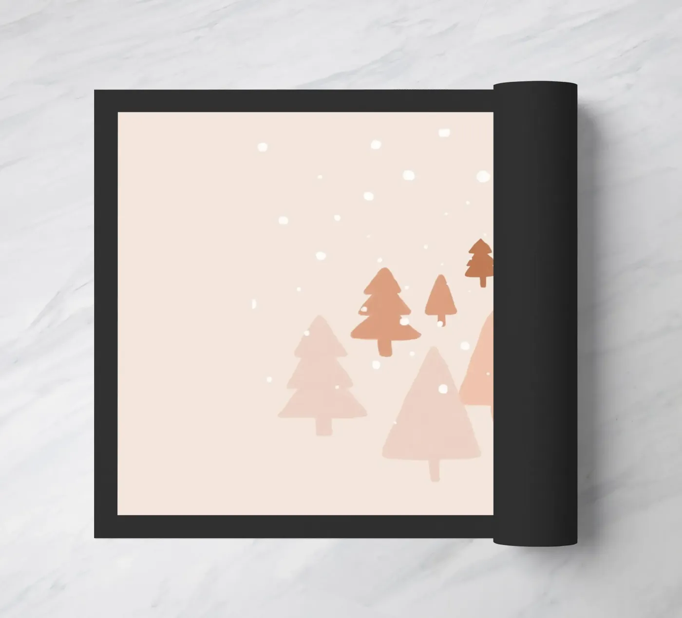 Blush Winter Forest doormat by Orara Studio