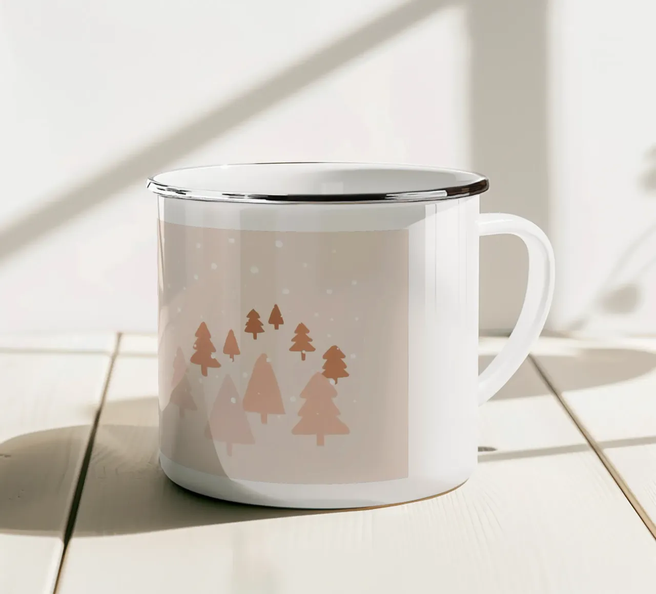 Foresta invernale Blush tazza in smalto da Orara Studio