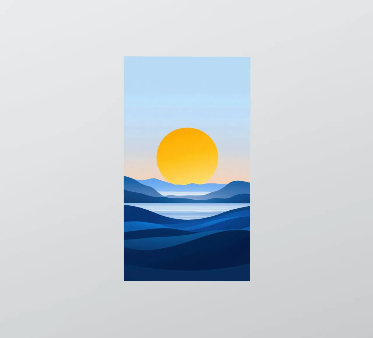 Minimalistische Morgendämmerung über den Hügeln Sticker von Affiches Soleil & Déco Lumineuse – Sunny