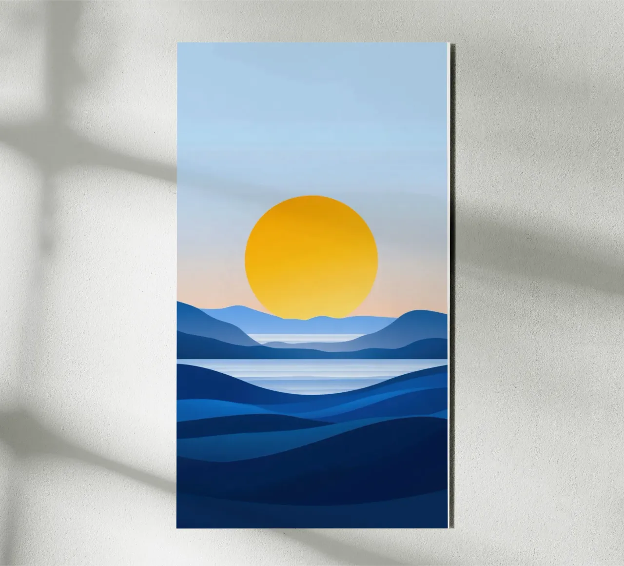 Minimalistische Morgendämmerung über den Hügeln Forex-Platte von Affiches Soleil & Déco Lumineuse – Sunny