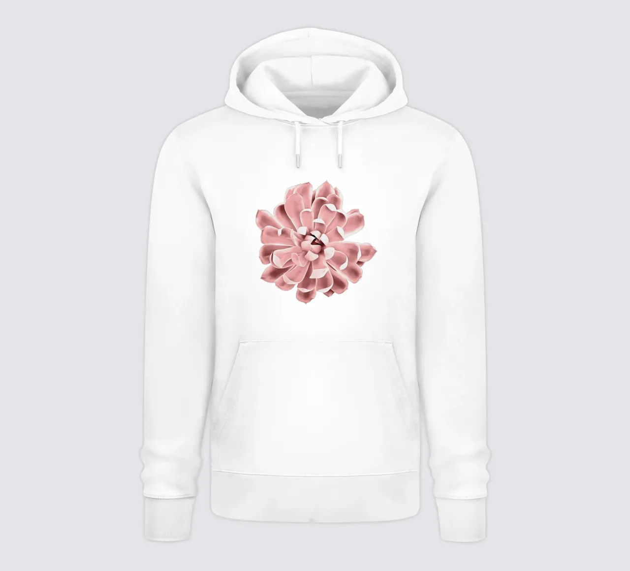 Succulente rosa su parete verde acqua felpa con cappuccio da amini54