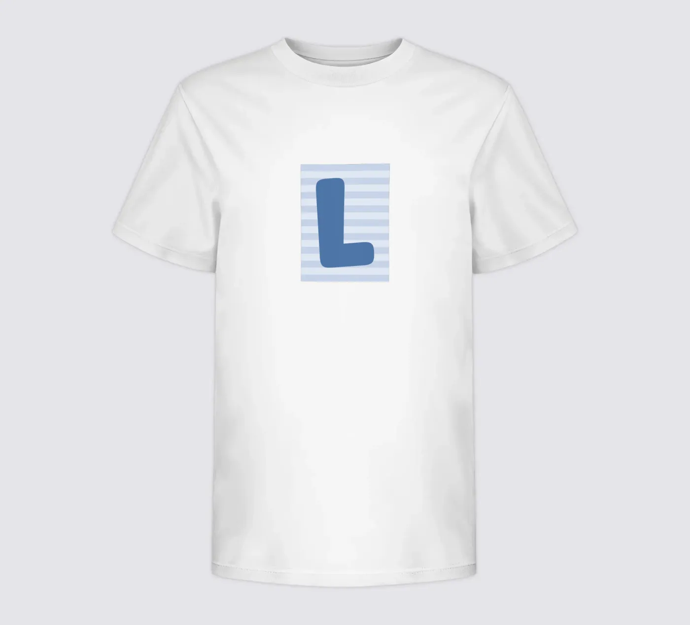 Initials blue kinder t-shirt van we line studio - design