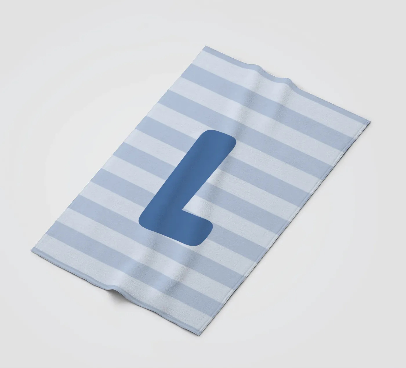 Initials blue fleece blanket by we line studio - design