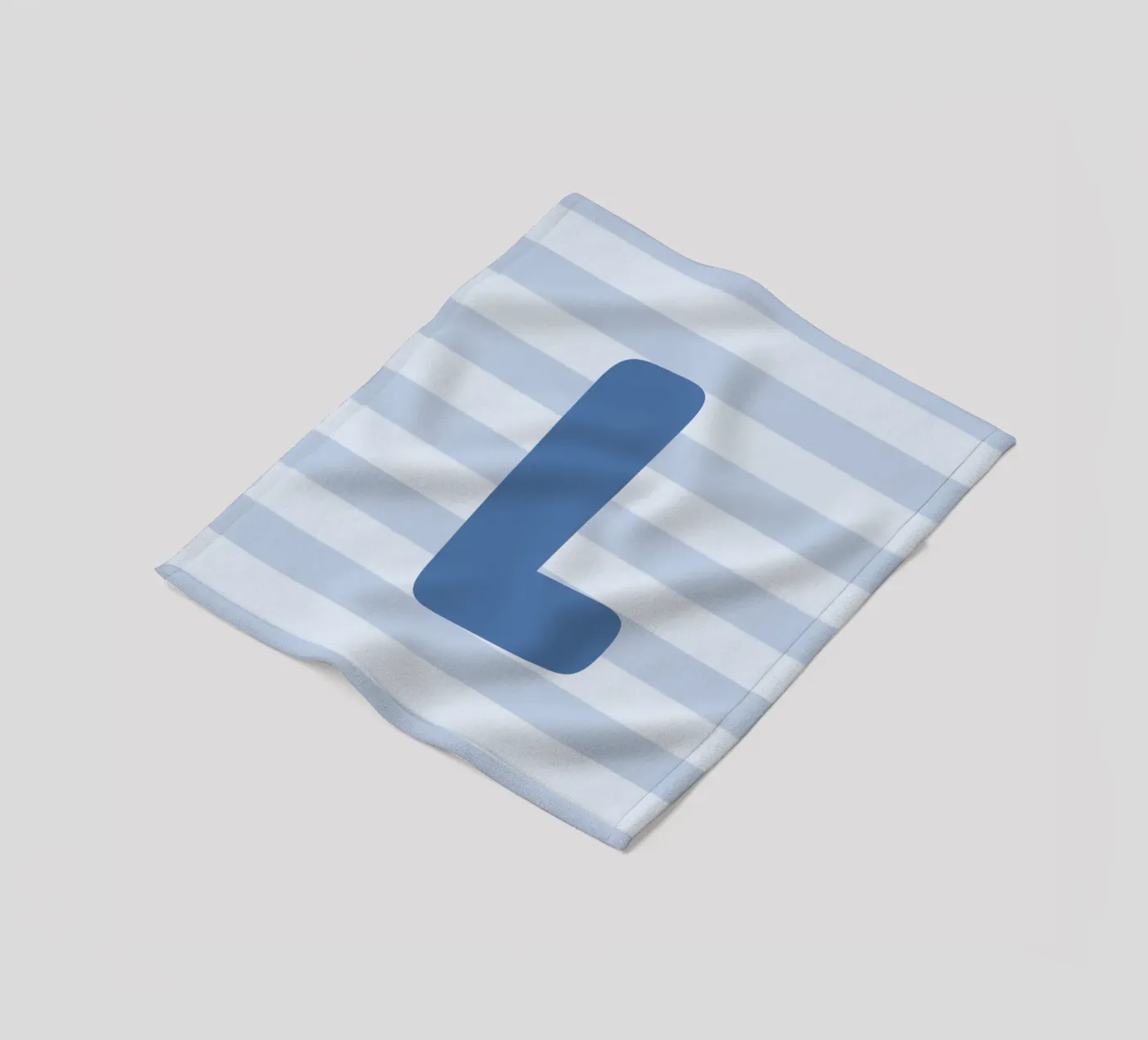 Initials blue fleece blanket by we line studio - design