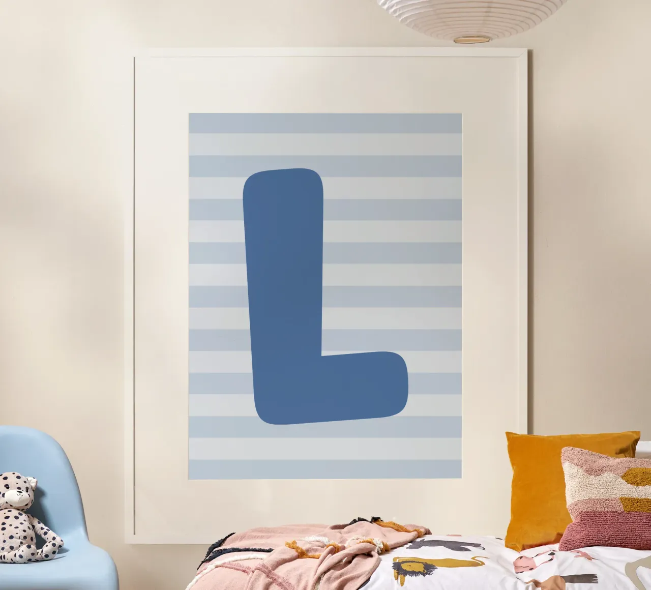 Initials blue poster by we line studio - design