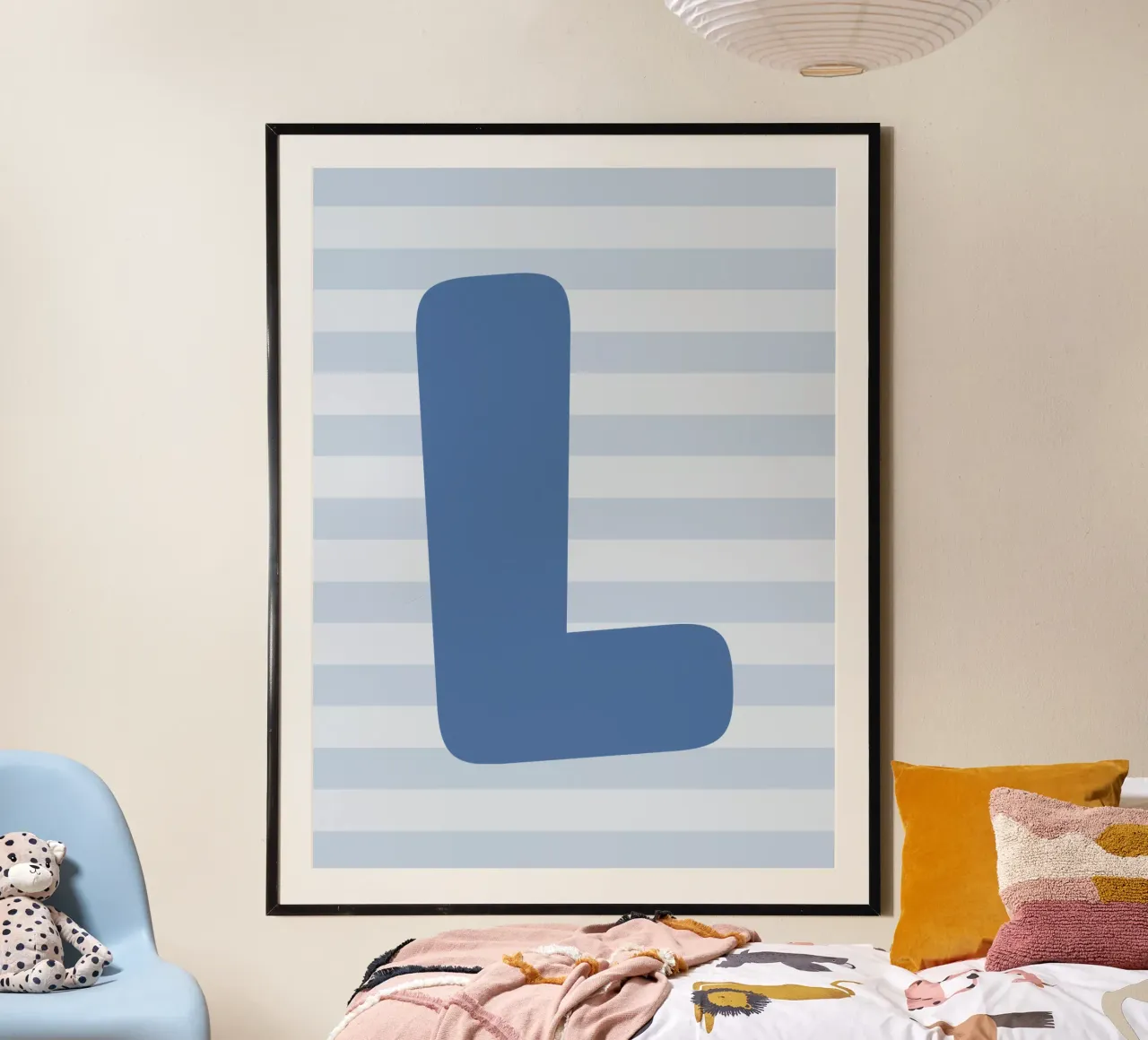 Initials blue poster by we line studio - design