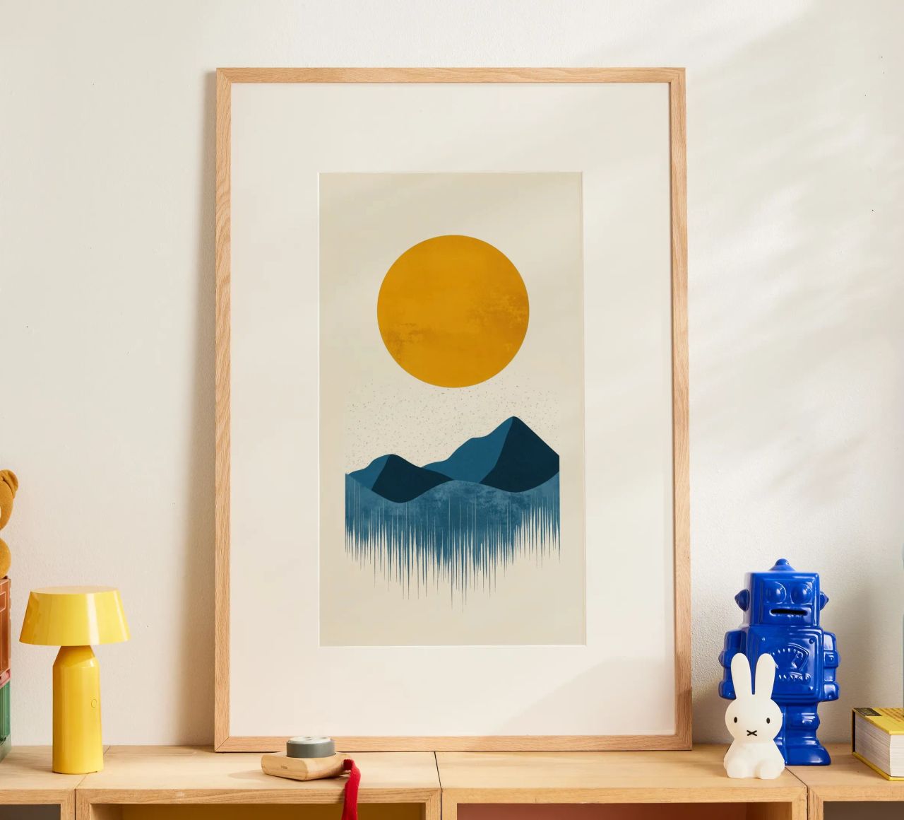 Abstract Mountains in the Golden Sun poster by Affiches Soleil & Déco Lumineuse – Sunny