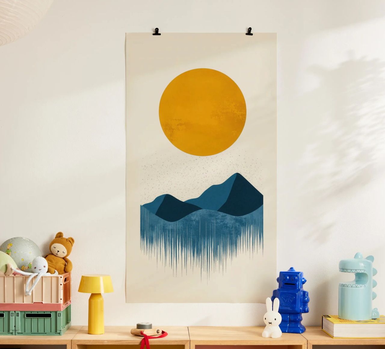 Abstract Mountains in the Golden Sun poster by Affiches Soleil & Déco Lumineuse – Sunny