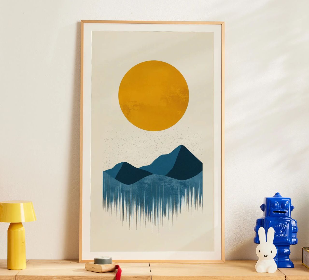 Abstract Mountains in the Golden Sun poster by Affiches Soleil & Déco Lumineuse – Sunny
