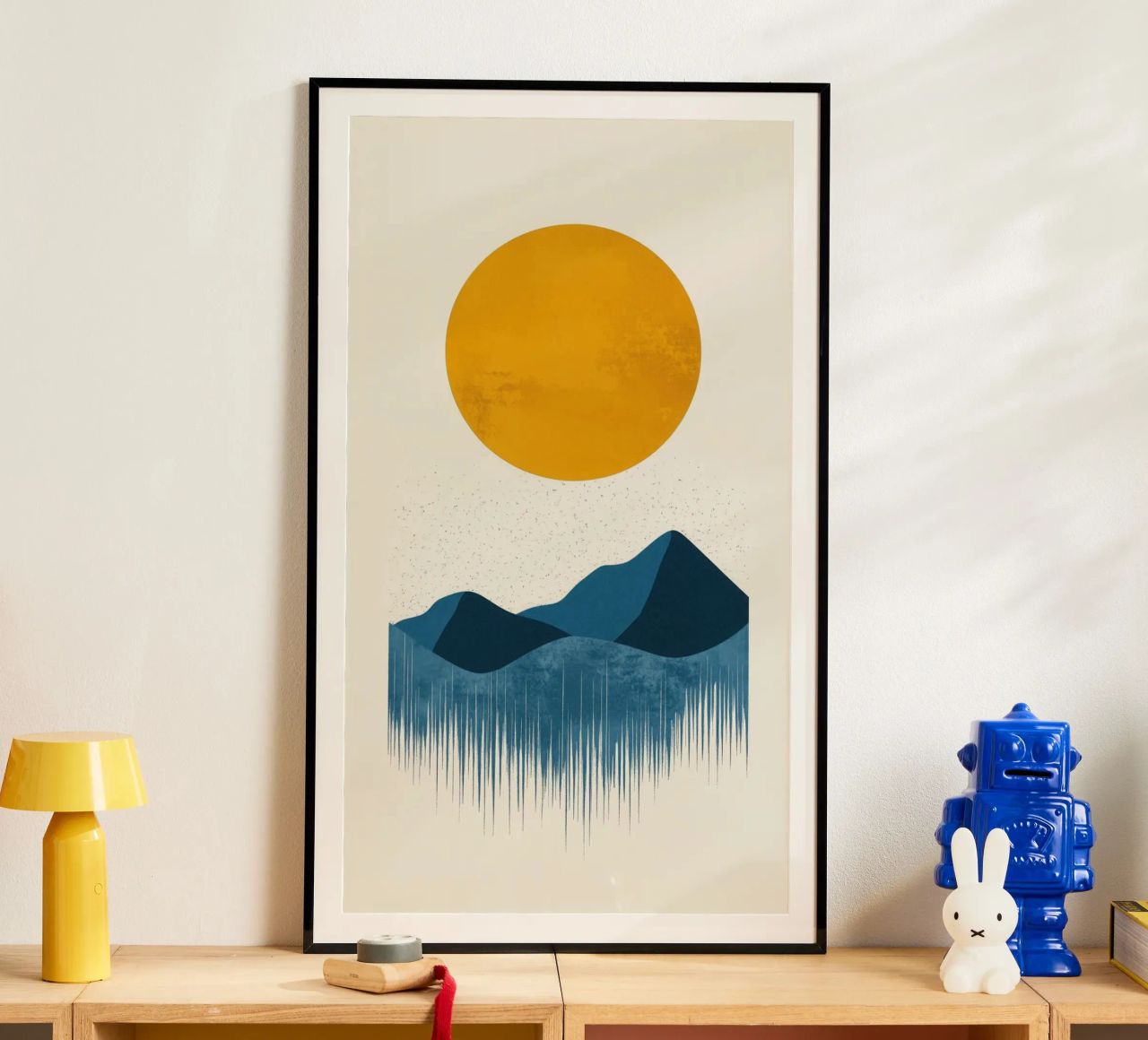 Abstract Mountains in the Golden Sun poster by Affiches Soleil & Déco Lumineuse – Sunny