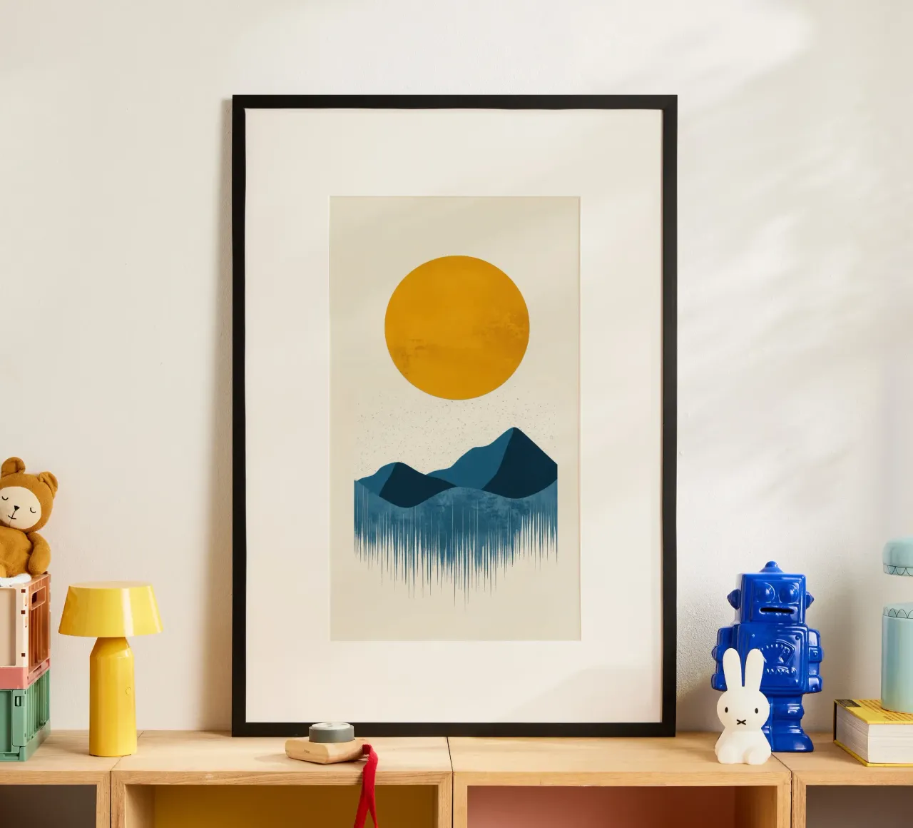 Montagnes Abstraites au Soleil d'Or hahnemühle de Affiches Soleil & Déco Lumineuse – Sunny