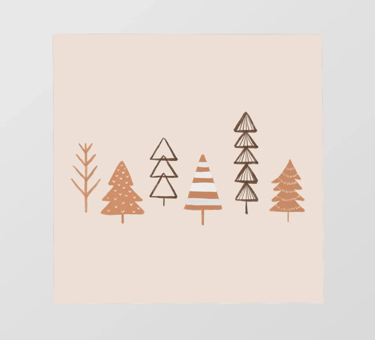 Illustrazione di alberi invernali in fiore telo in pvc da Orara Studio