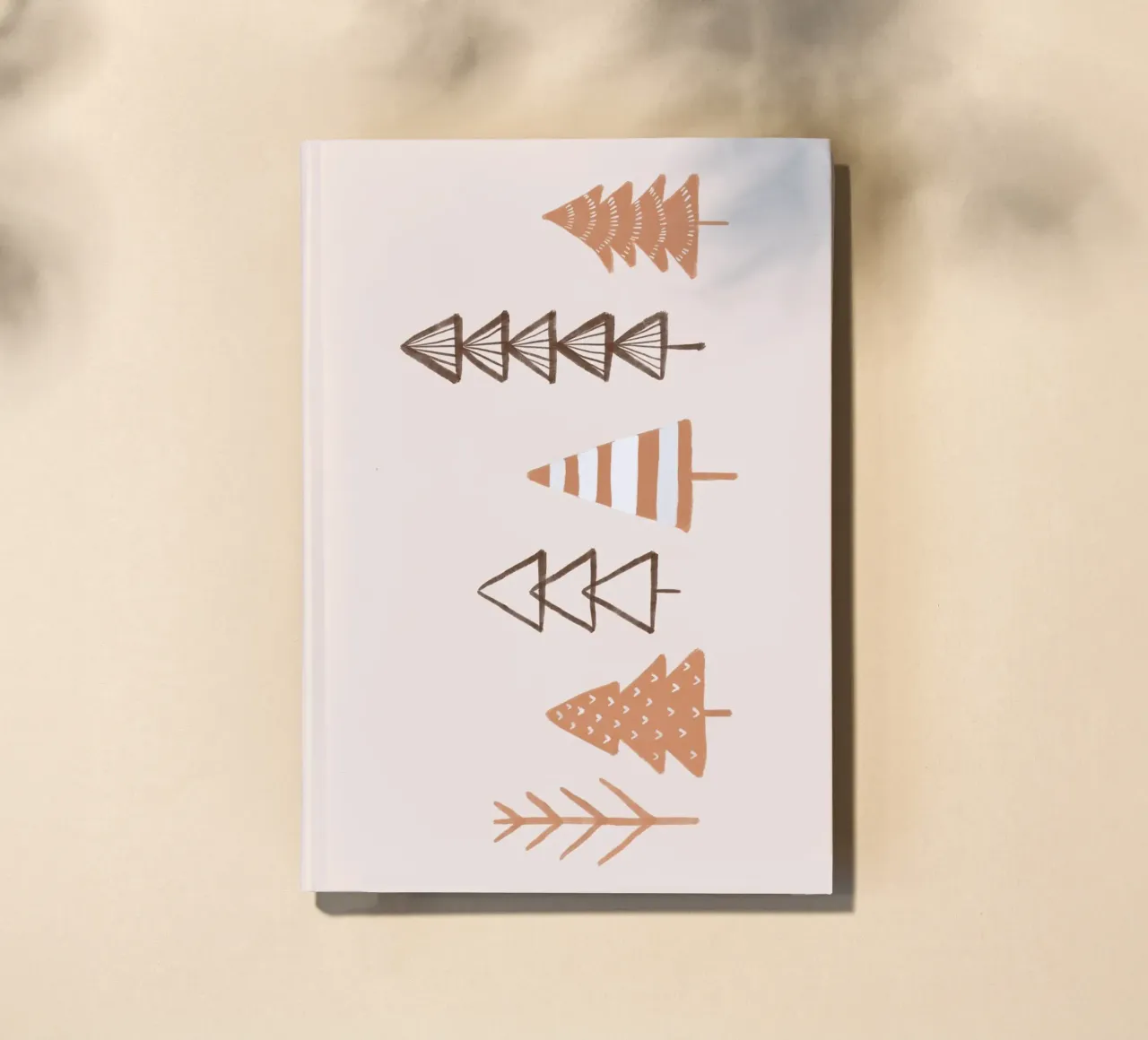 Blush Winter Trees Illustration notebook by Orara Studio