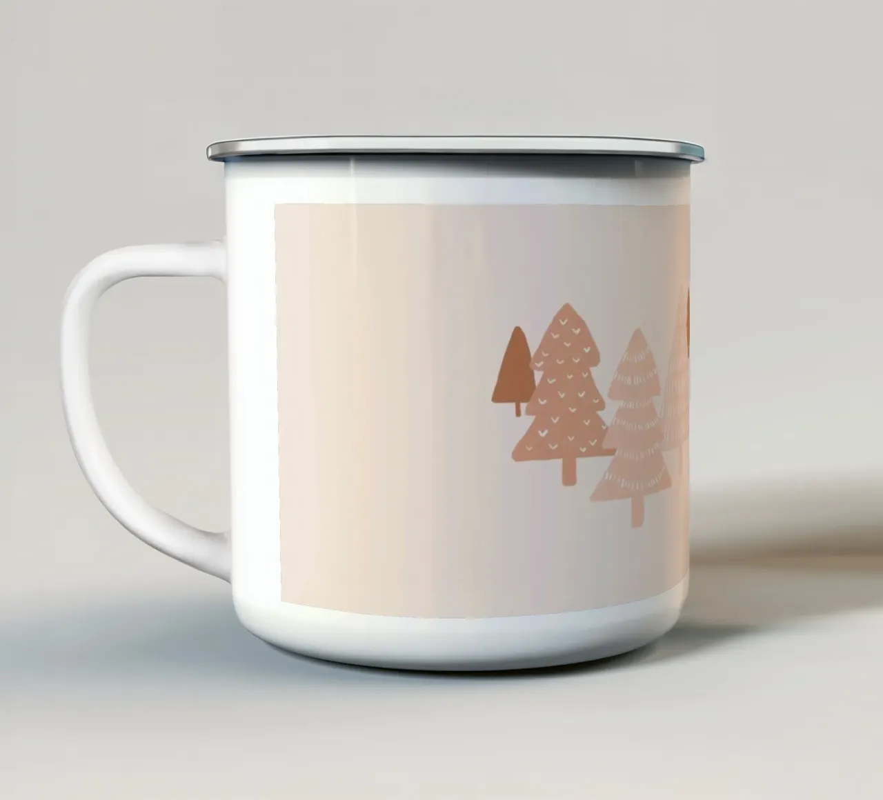 Alberi invernali di colore bianco tazza in smalto da Orara Studio