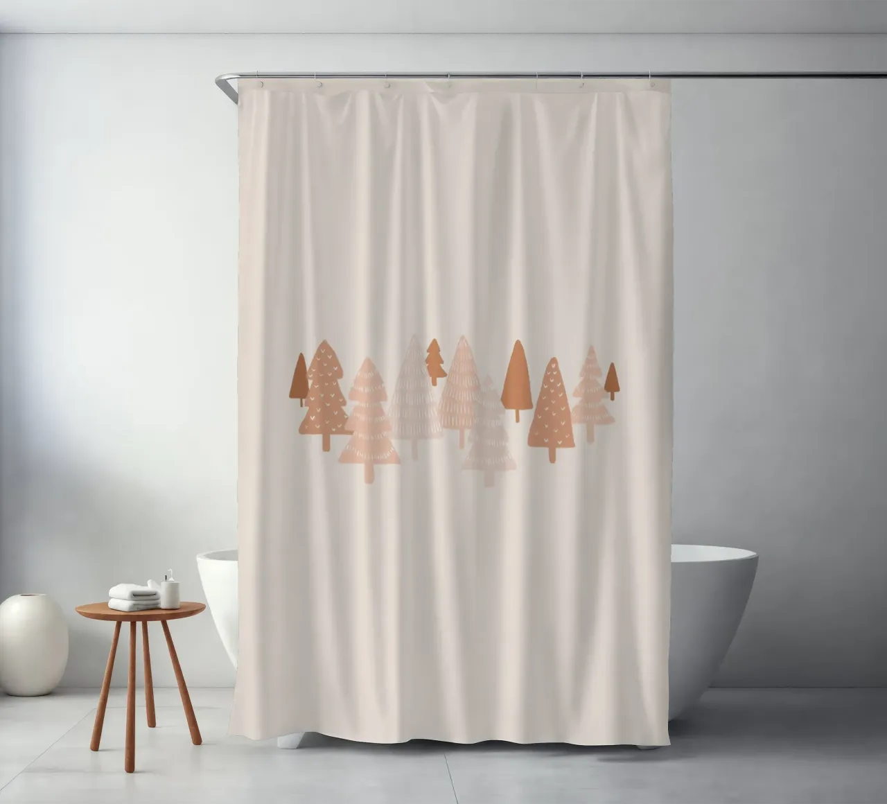 Alberi invernali di colore bianco tenda da doccia da Orara Studio