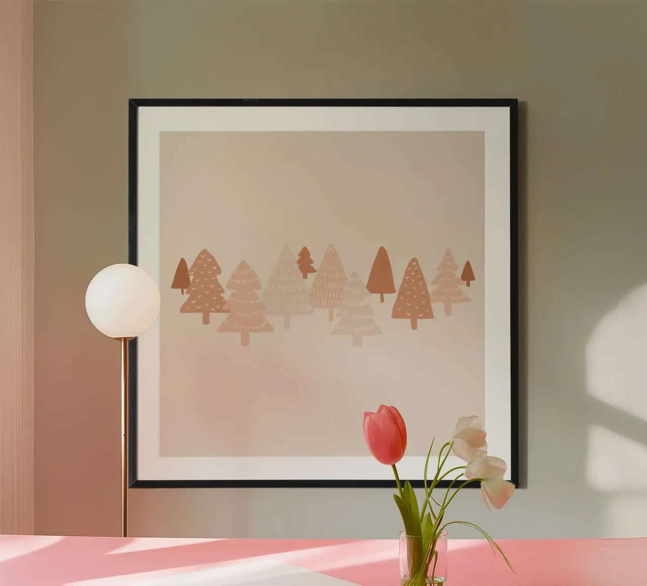 Arbres d'hiver blush poster de Orara Studio