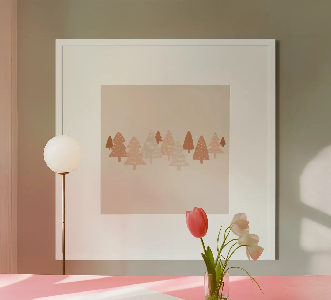 Arbres d'hiver blush poster de Orara Studio